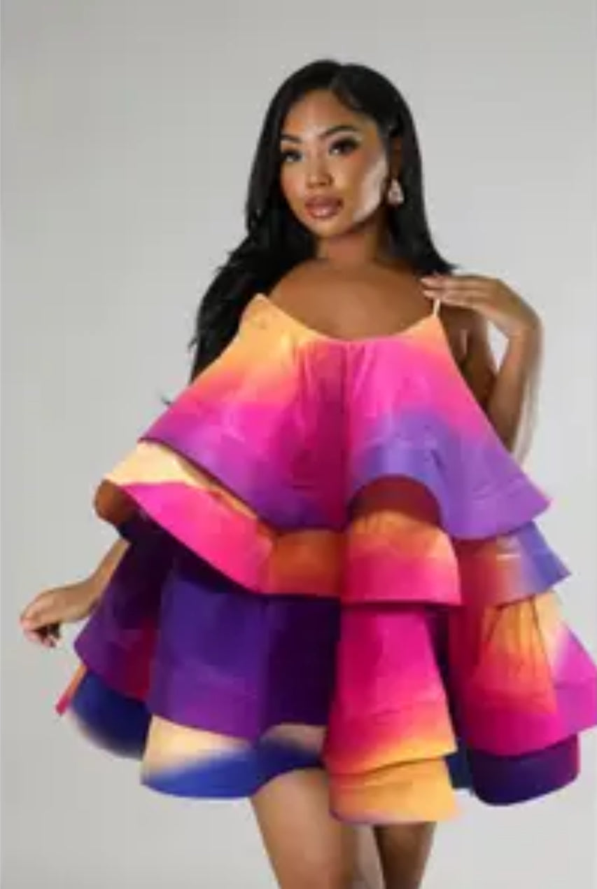 Just Flaunt it Dress (Purple Multi)