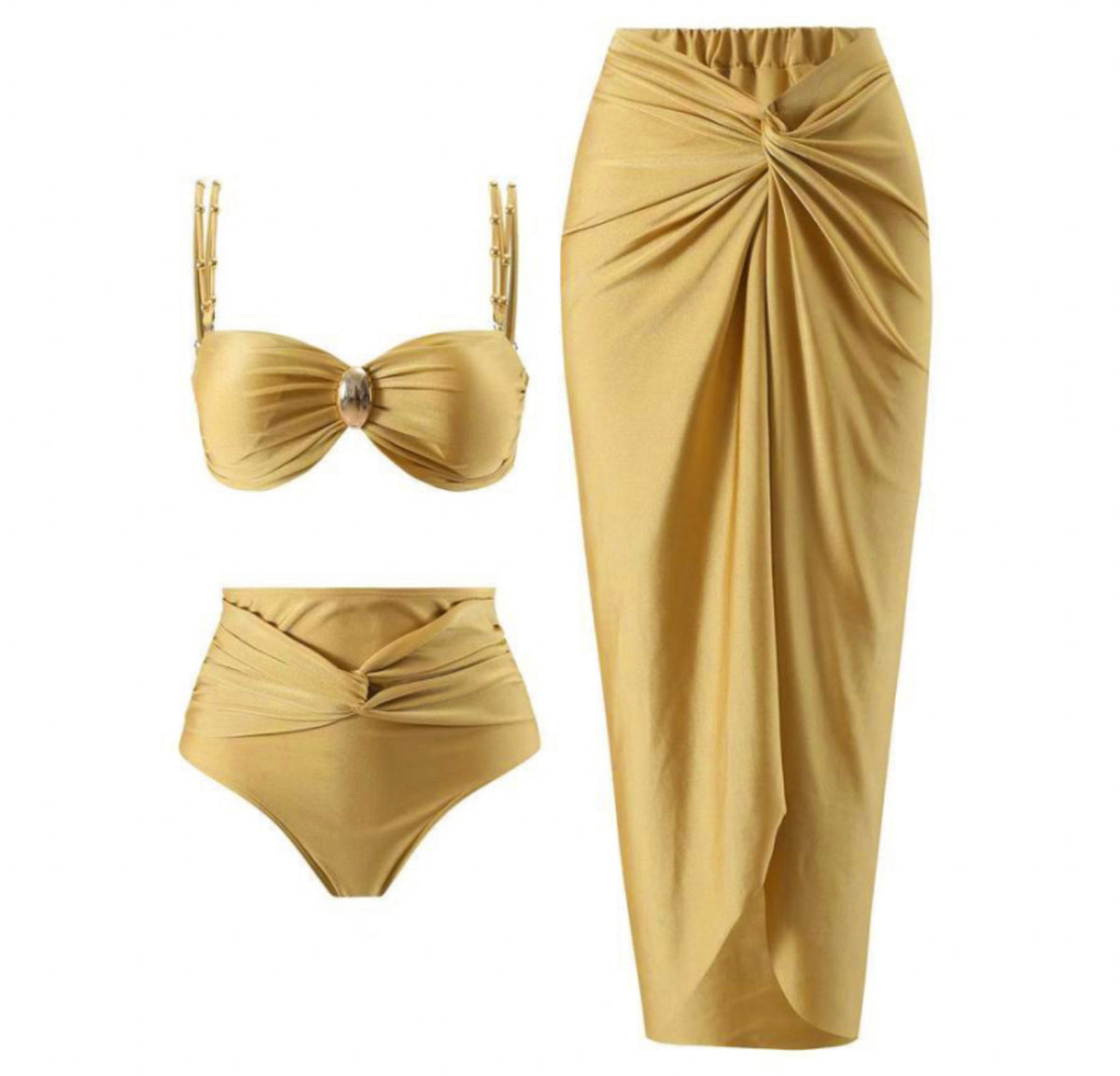 Golden Hour 3Pc Swimwear + Skirt Set