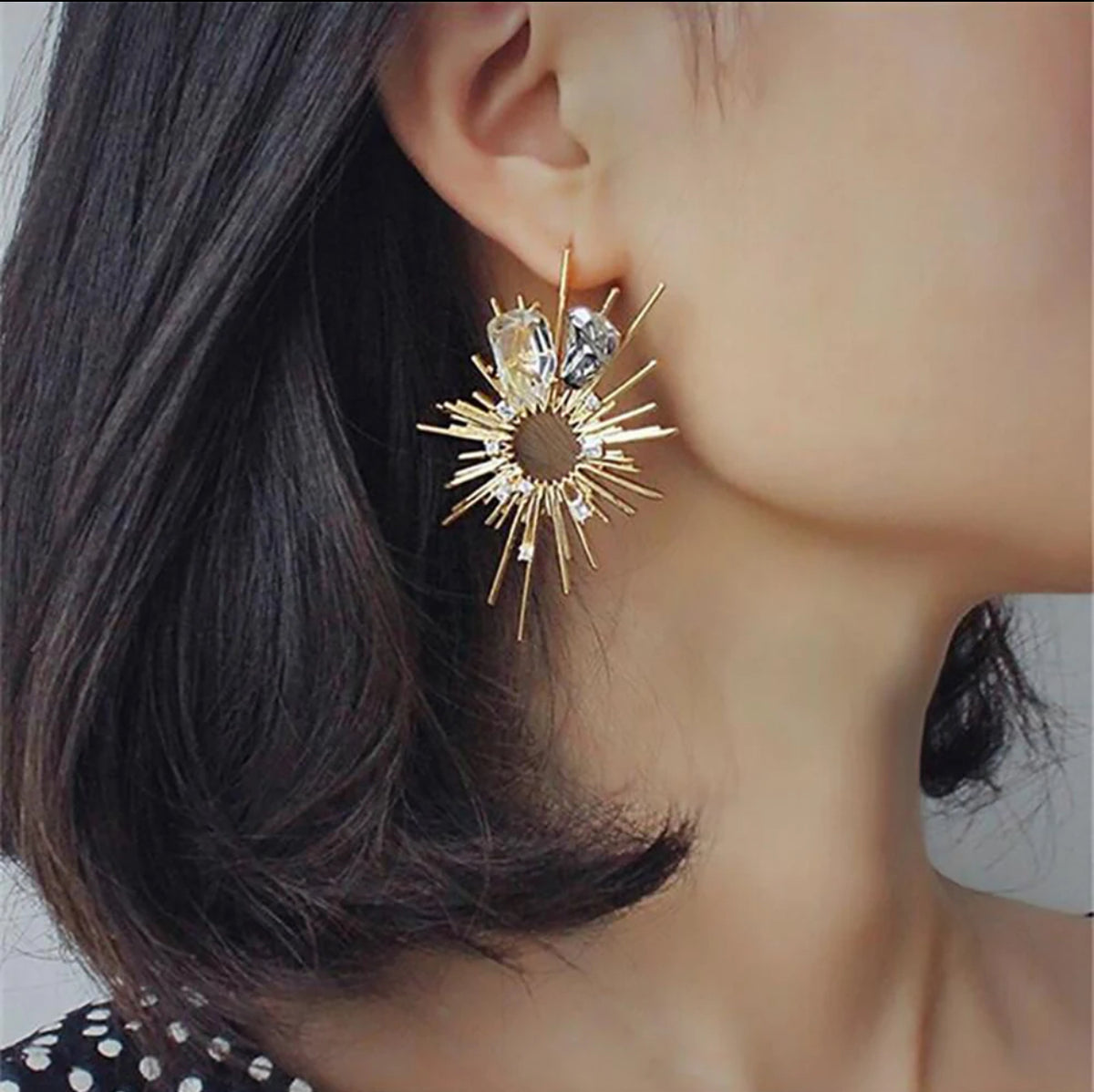 Spiked Drip Rhinestone Earrings