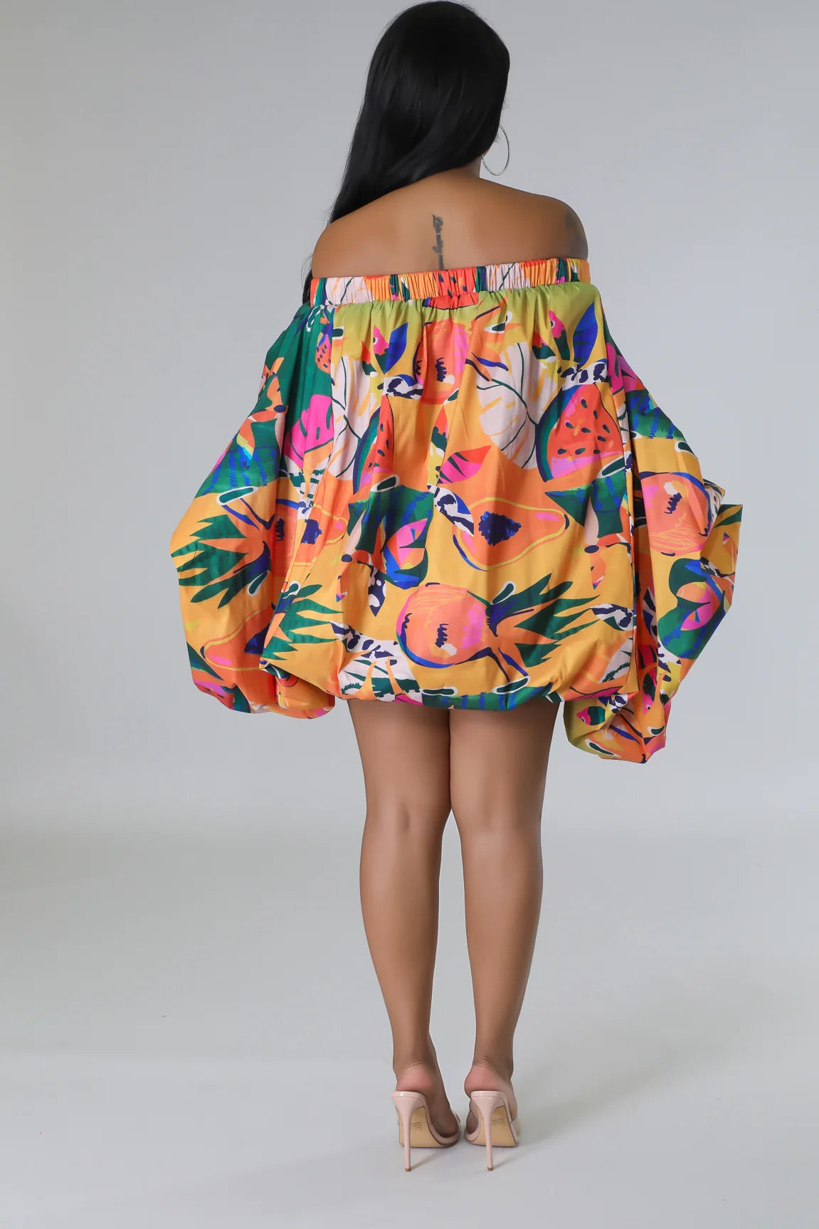 Tropical Island Dress (Orange)