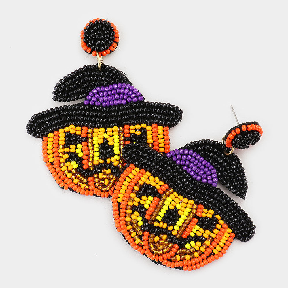 Pumpkin Witch Earrings