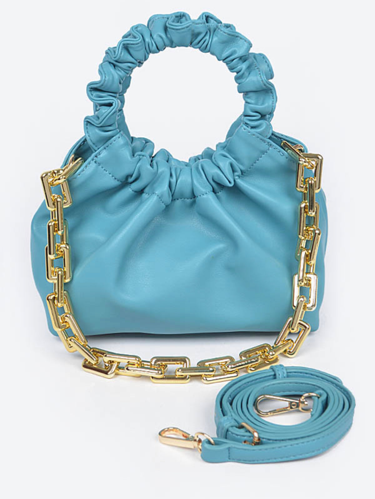 Faux Leather O Ring Handbag