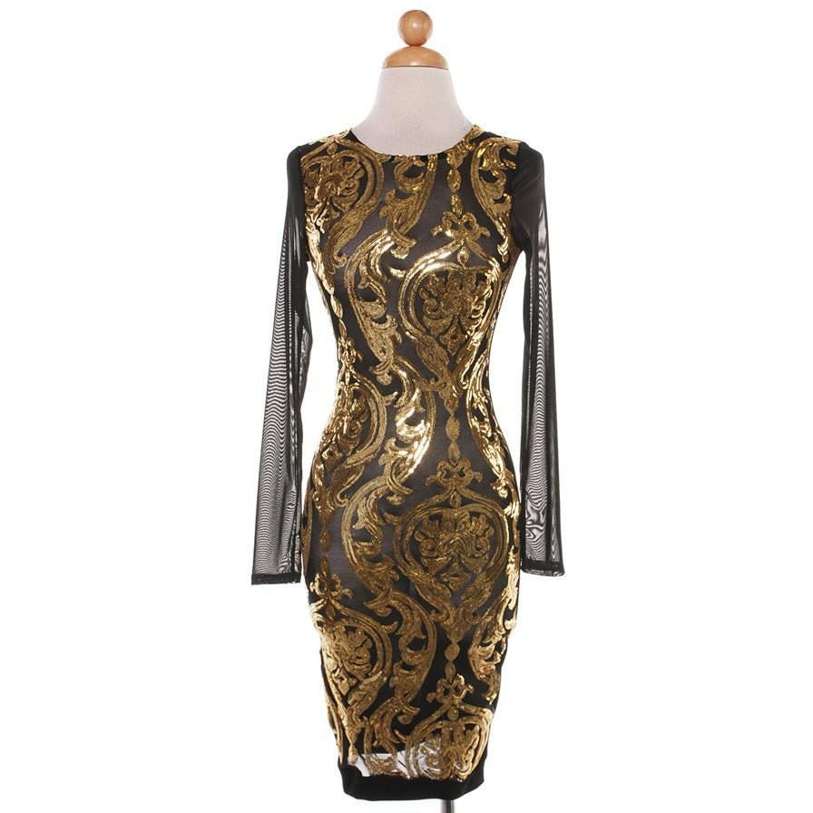 Gold Rush Bodycon Dress Medium