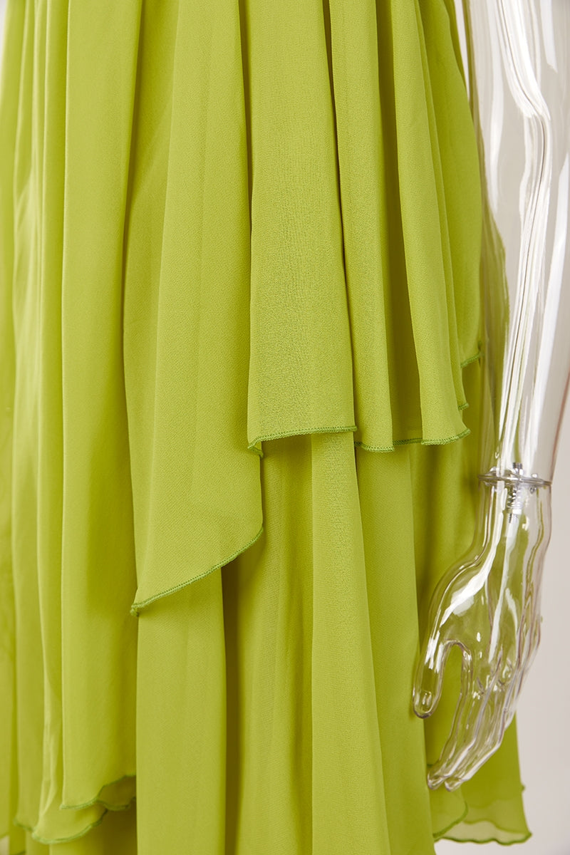 Tiered Chiffon Ruffle Dress