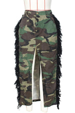 Camouflage Fringe Skirt