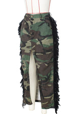 Camouflage Fringe Skirt