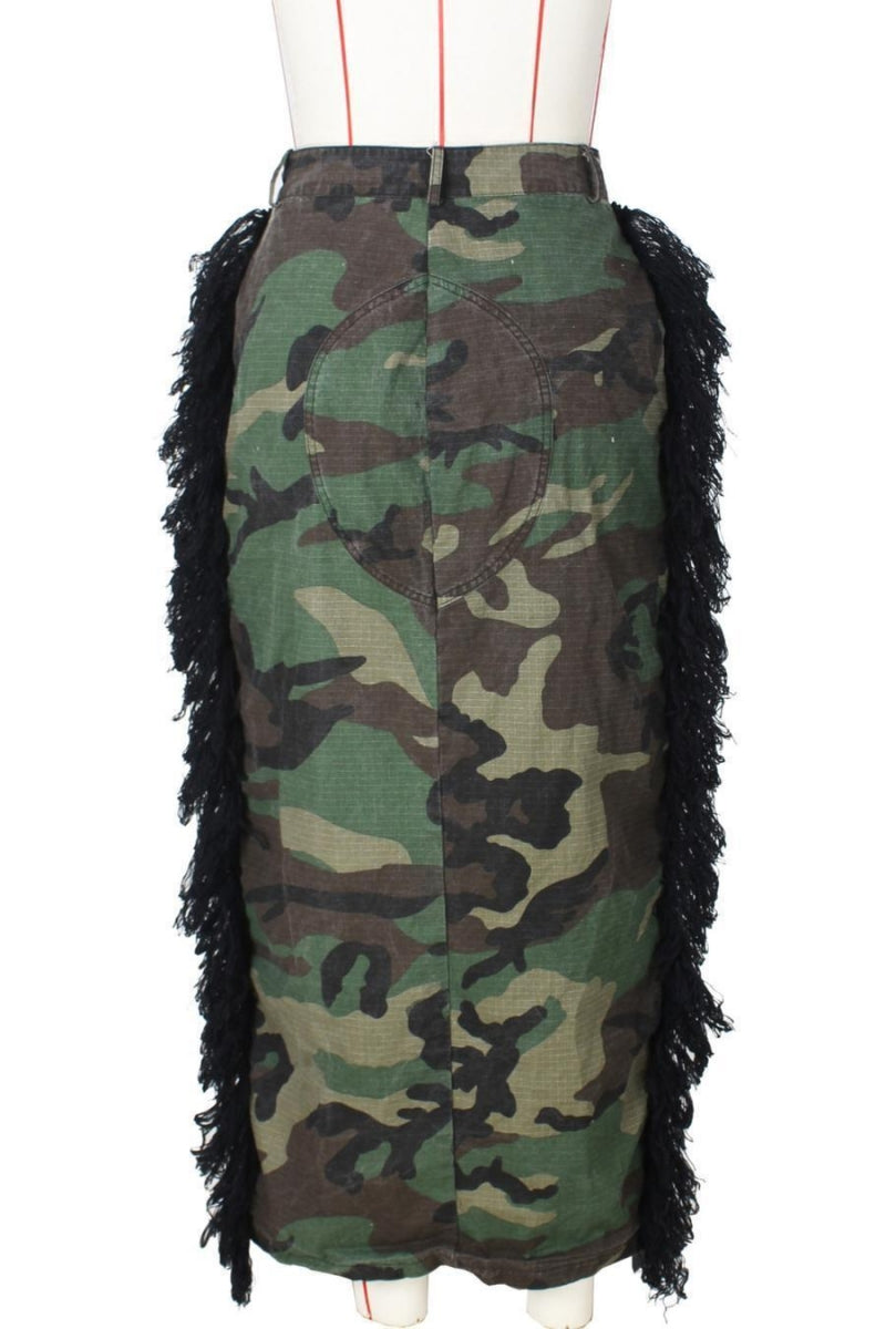 Camouflage Fringe Skirt