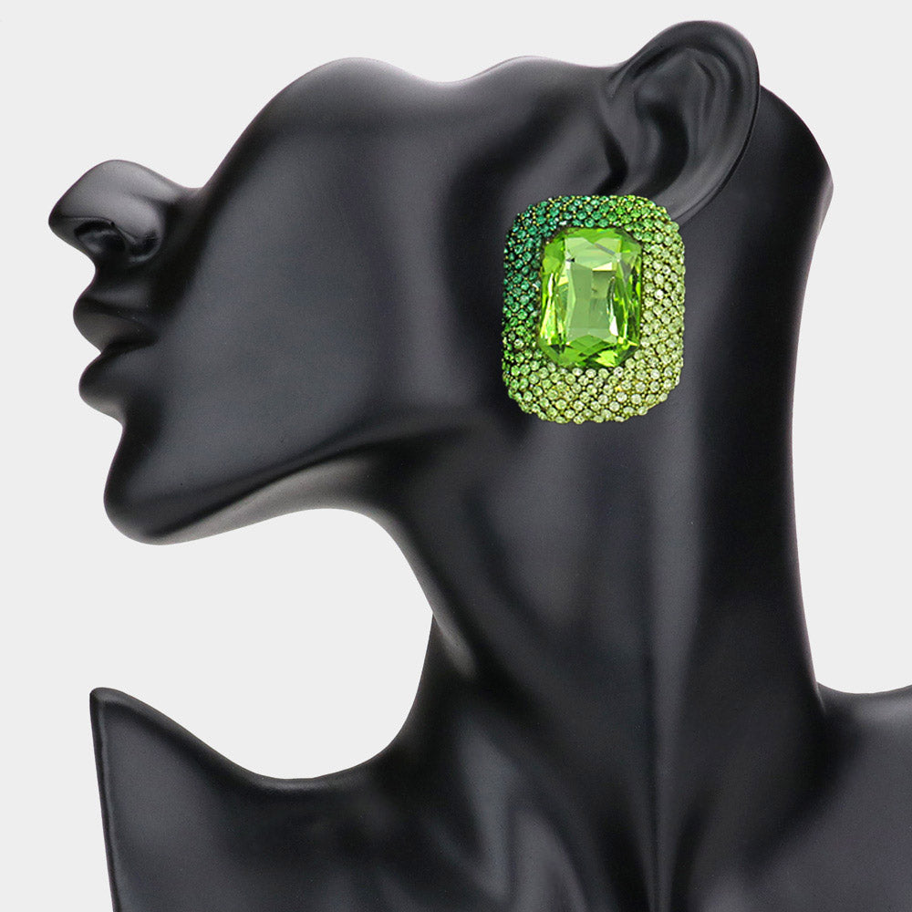 Rectangle Ombre Stone Earrings