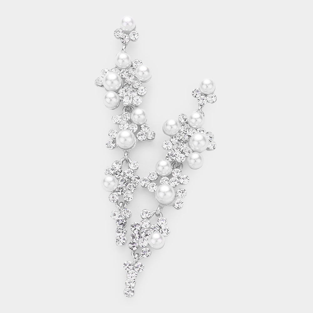 Pearl Cluster Stone Earrings