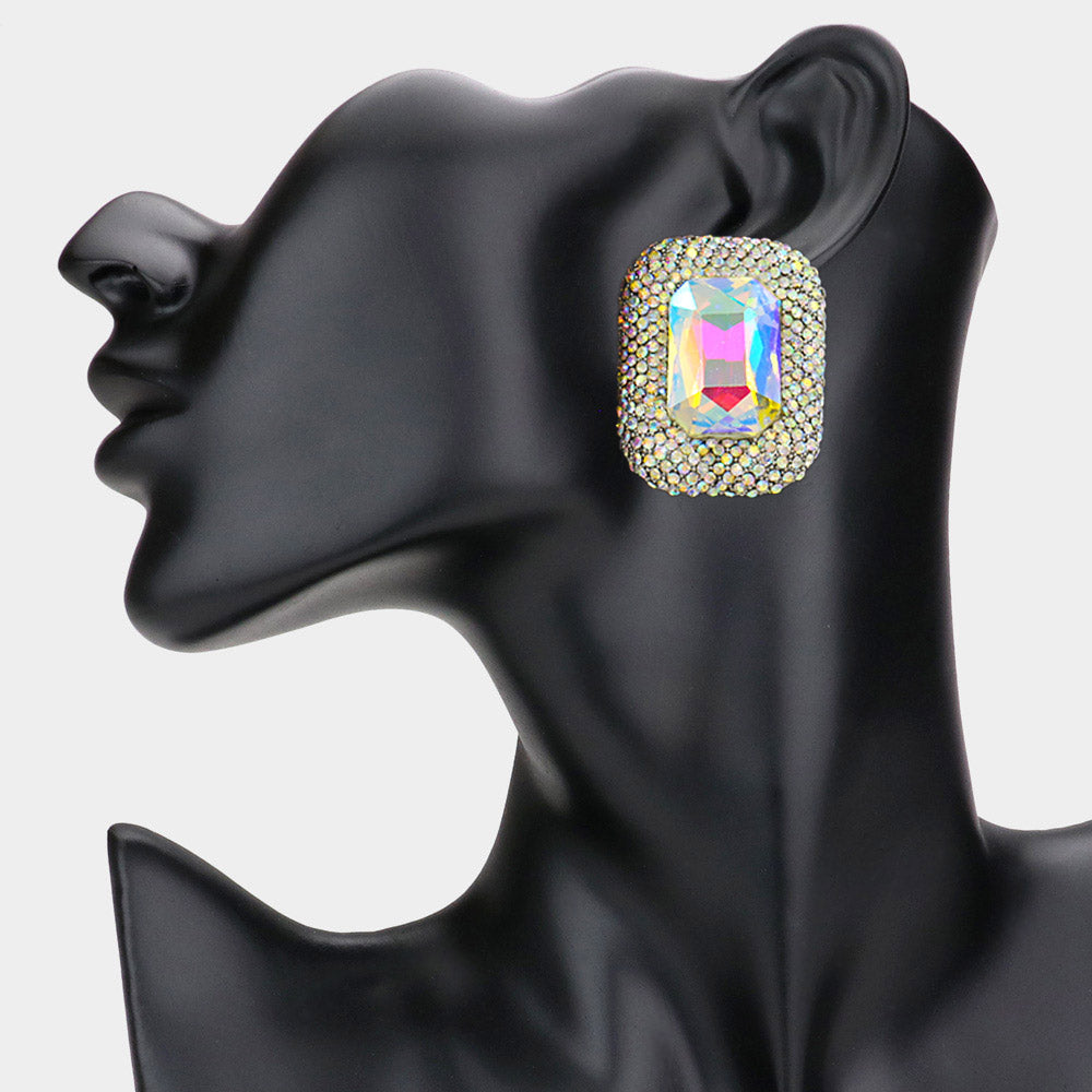 Rectangle Ombre Stone Earrings