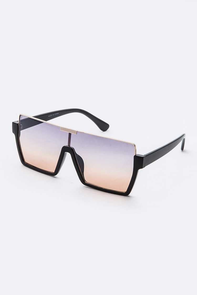 Stefanie Shield Semi- Rimless Sunglasses