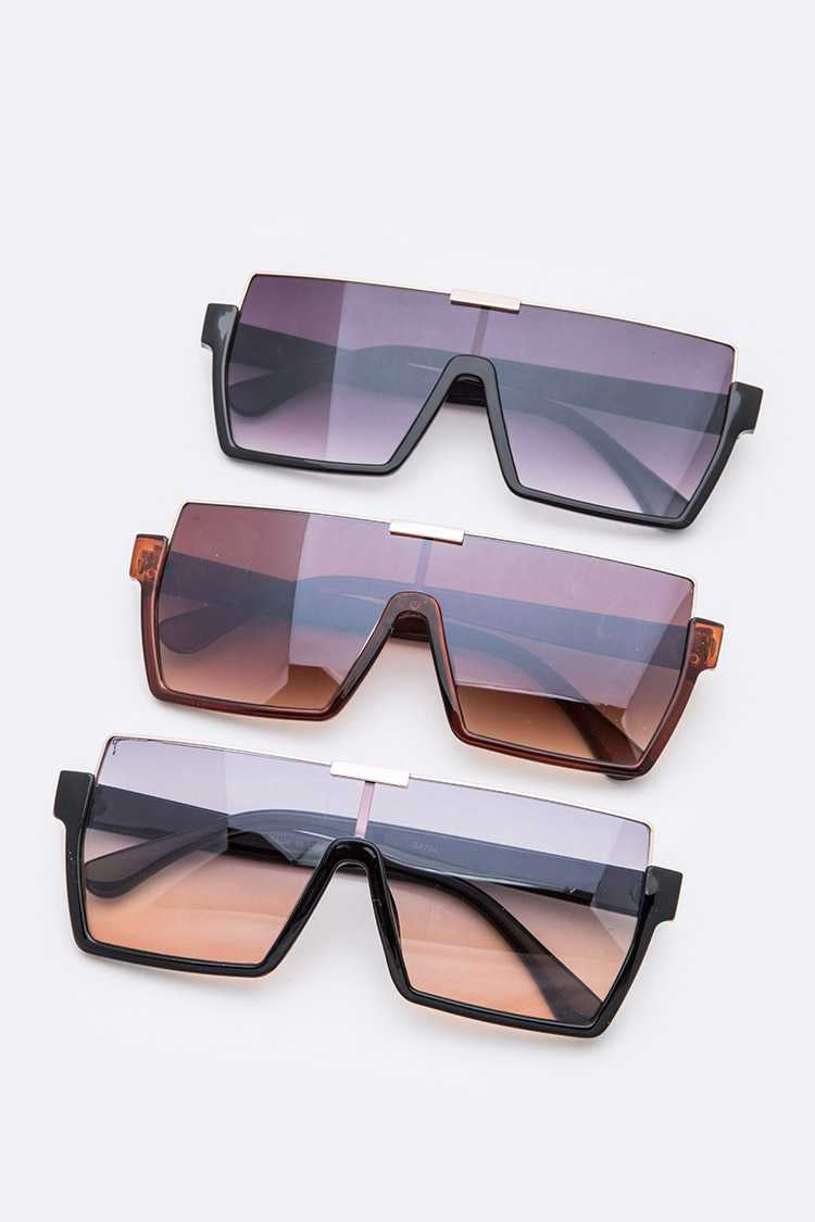 Stefanie Shield Semi- Rimless Sunglasses