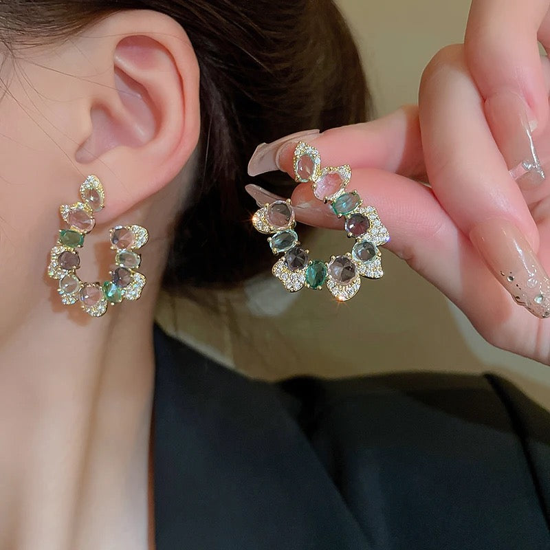 Rhinestone Hook Earrings