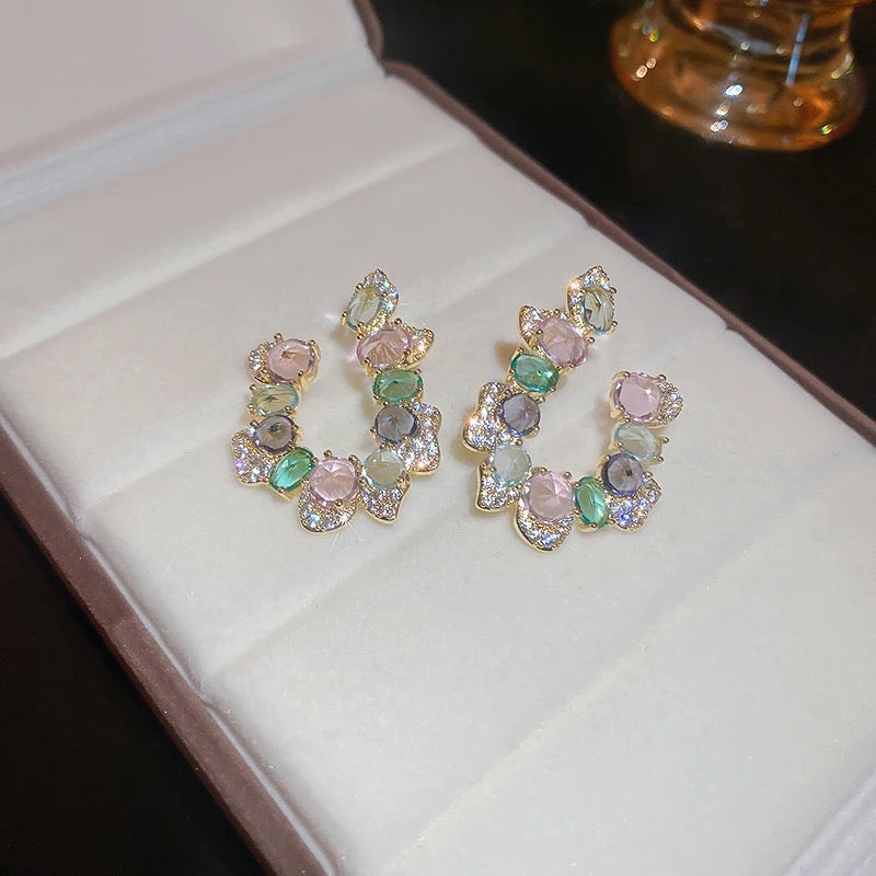 Rhinestone Hook Earrings