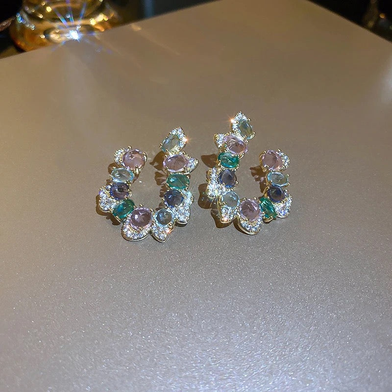 Rhinestone Hook Earrings