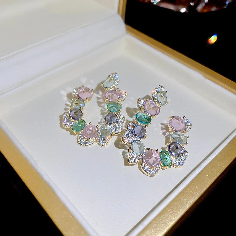 Rhinestone Hook Earrings