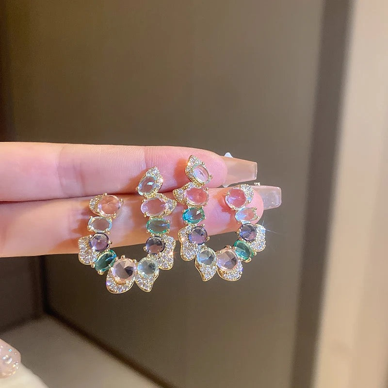 Rhinestone Hook Earrings