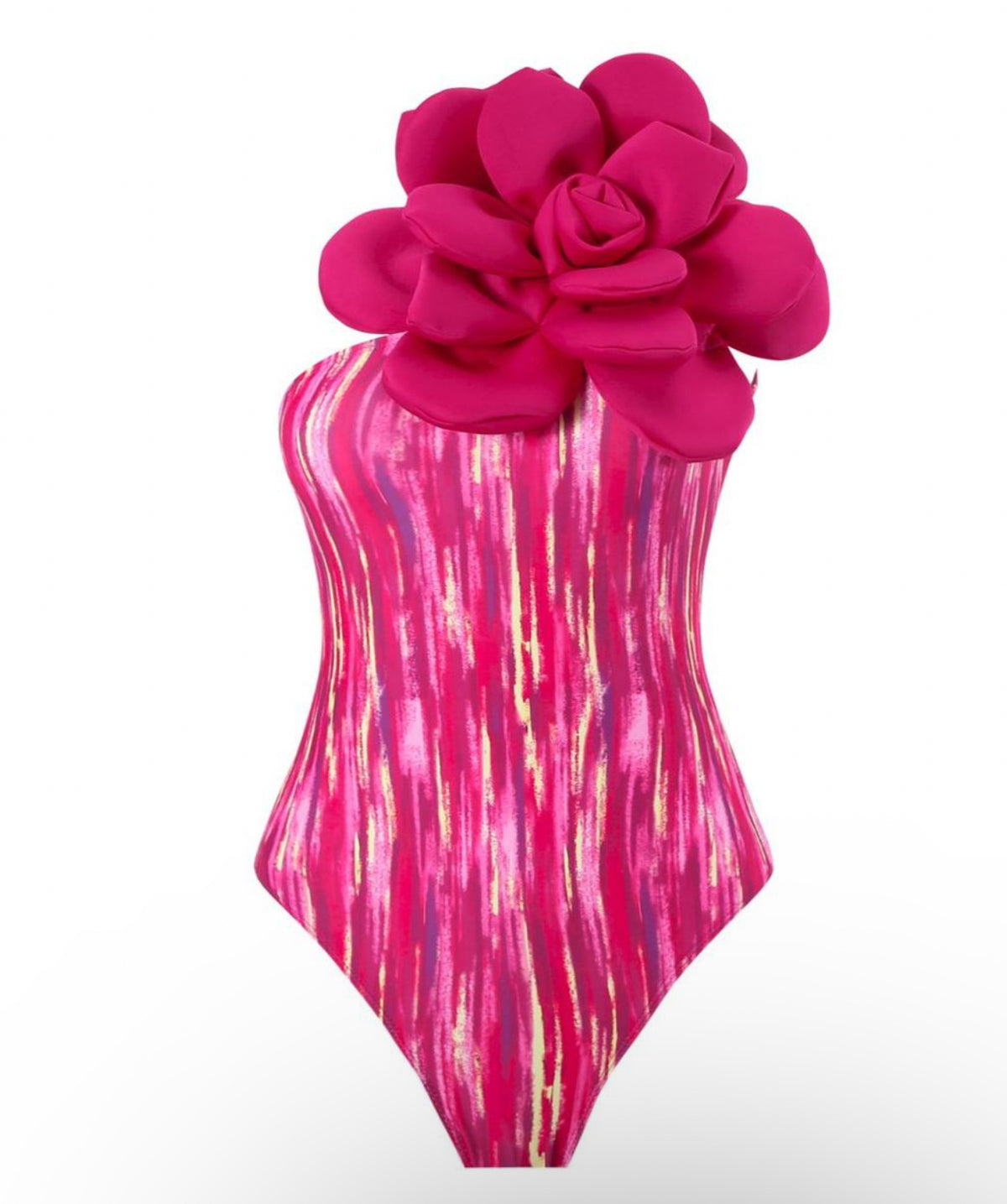 3D Flower One Piece Swimsuit + Sarong Set