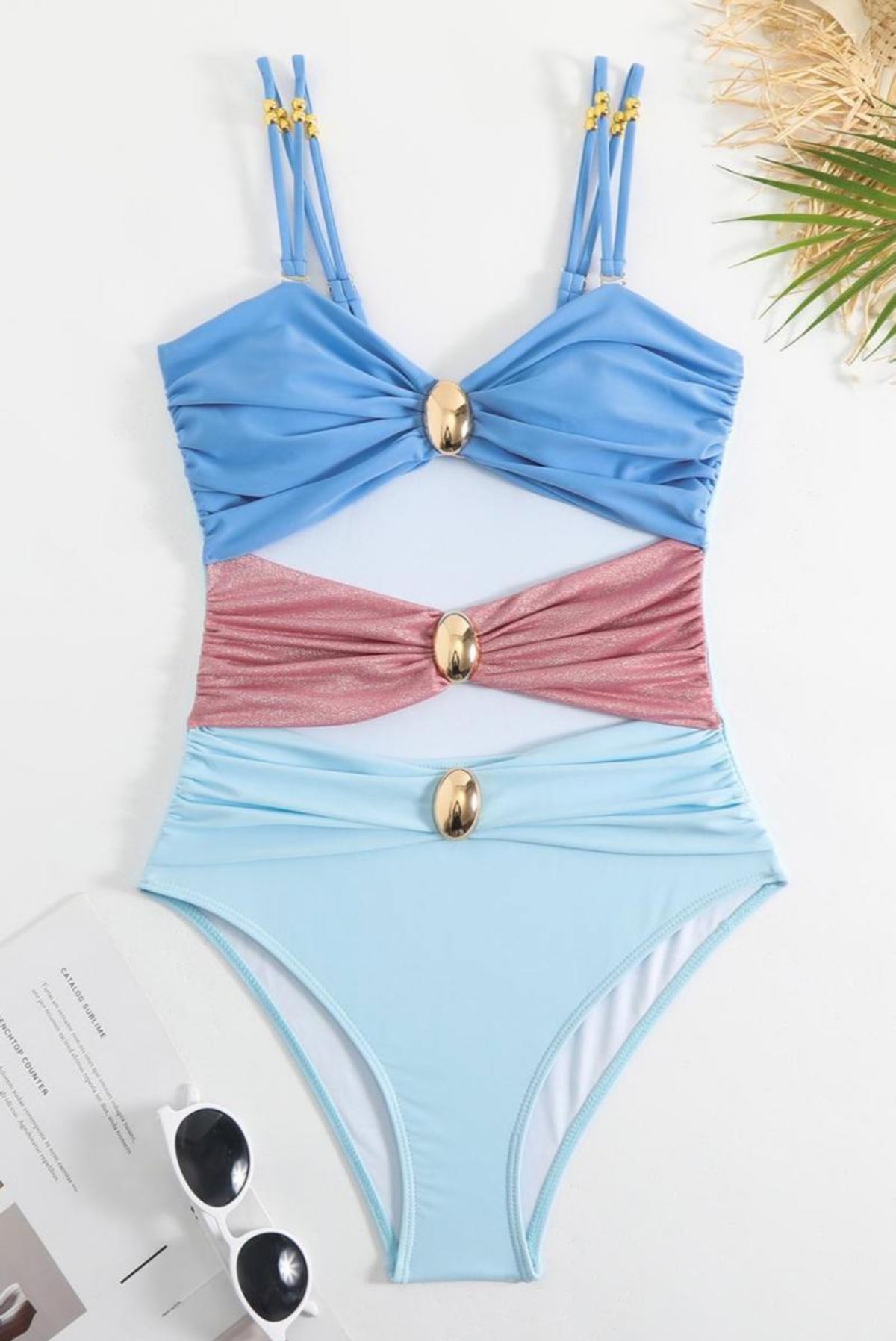 Miami Vice One Piece Swimsuit + Skirt Set