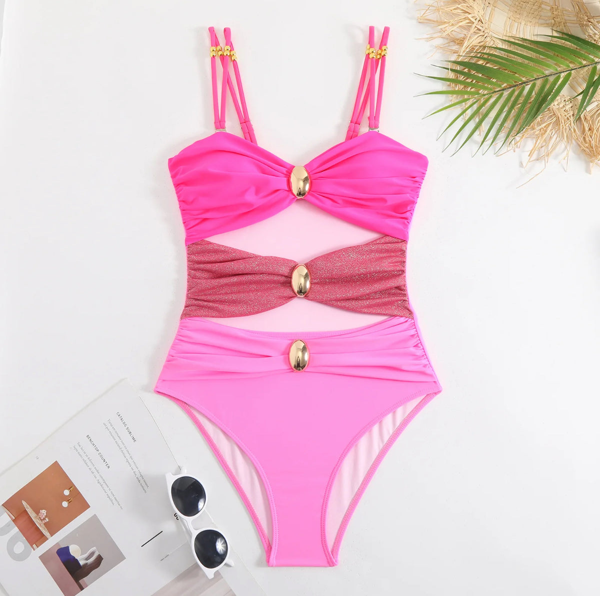 Miami Vice One Piece Swimsuit + Skirt Set
