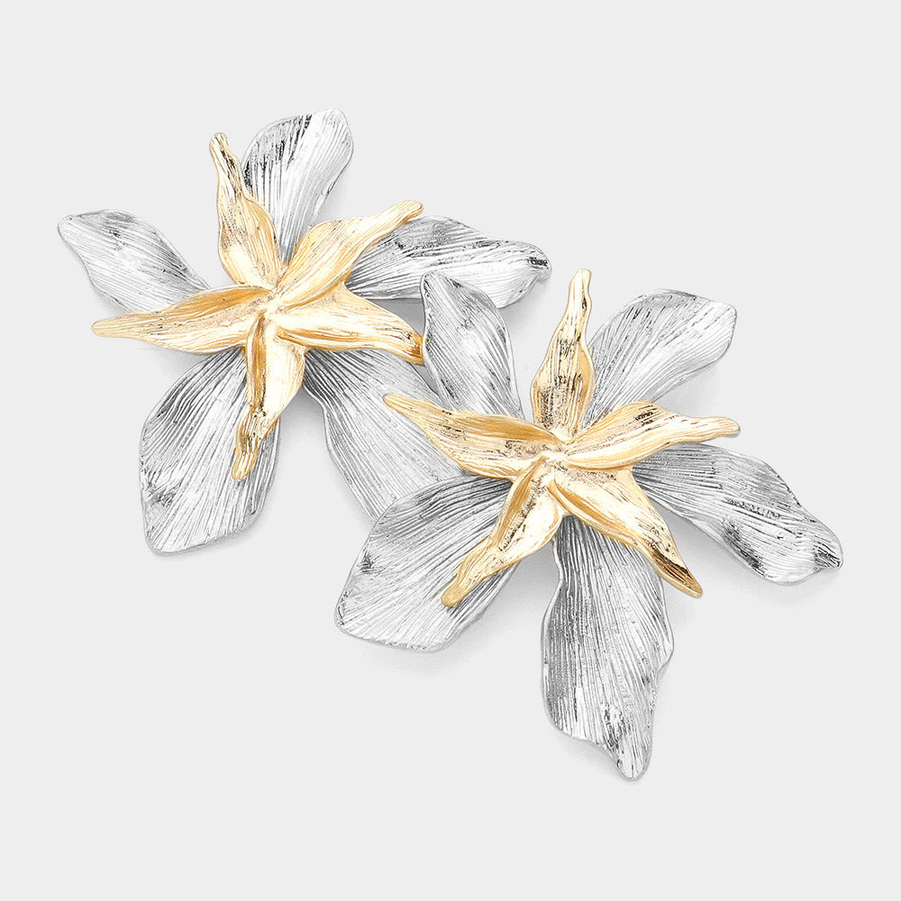 Metal Flower Earrings