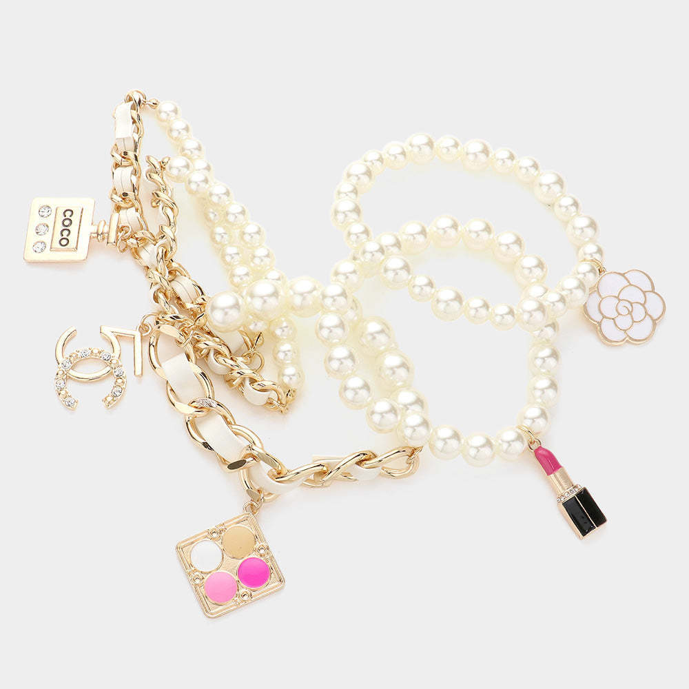 Material Girl Charm Bracelet Set
