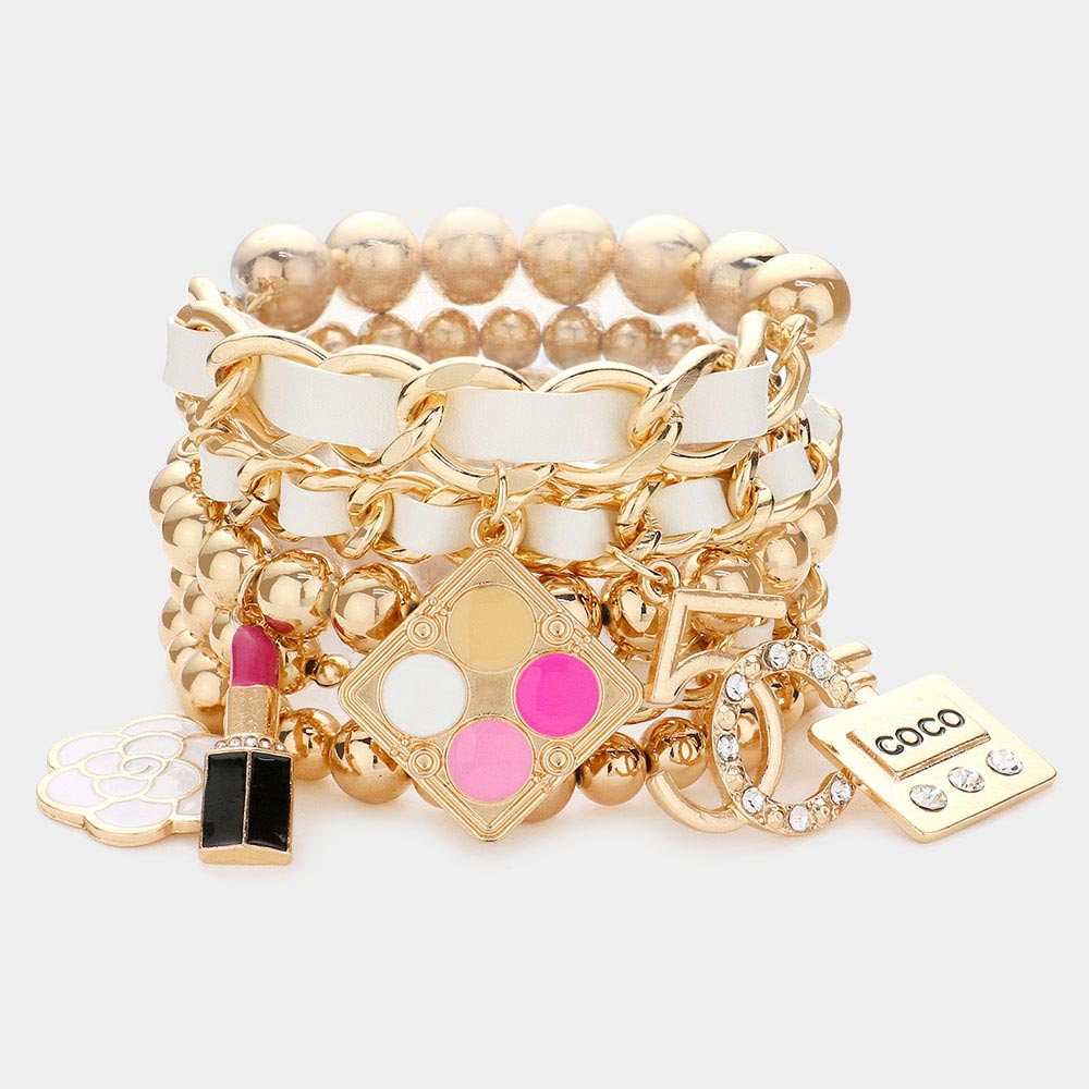 Material Girl Charm Bracelet Set