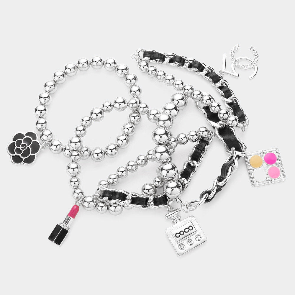 Material Girl Charm Bracelet Set