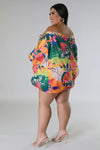 Tropical Island Dress (Orange) Plus Size