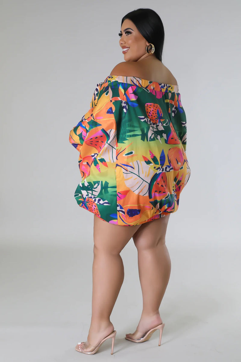 Tropical Island Dress (Orange) Plus Size