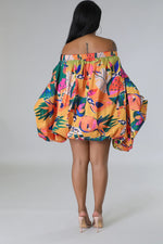Tropical Island Dress (Orange)
