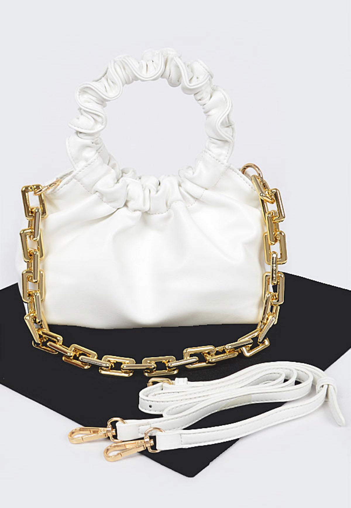 Faux Leather O Ring Handbag