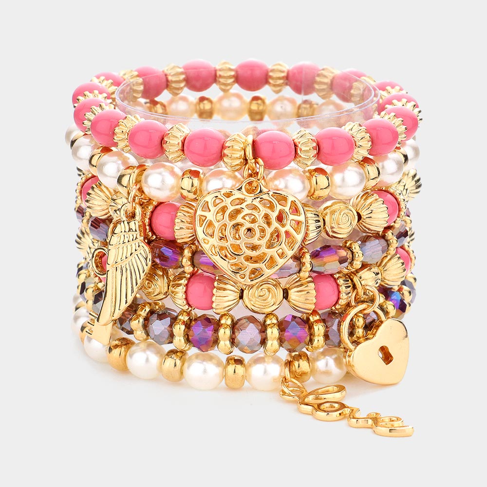 7PC Multi Beaded Bangle Set