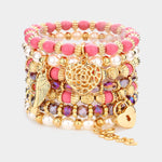 7PC Multi Beaded Bangle Set