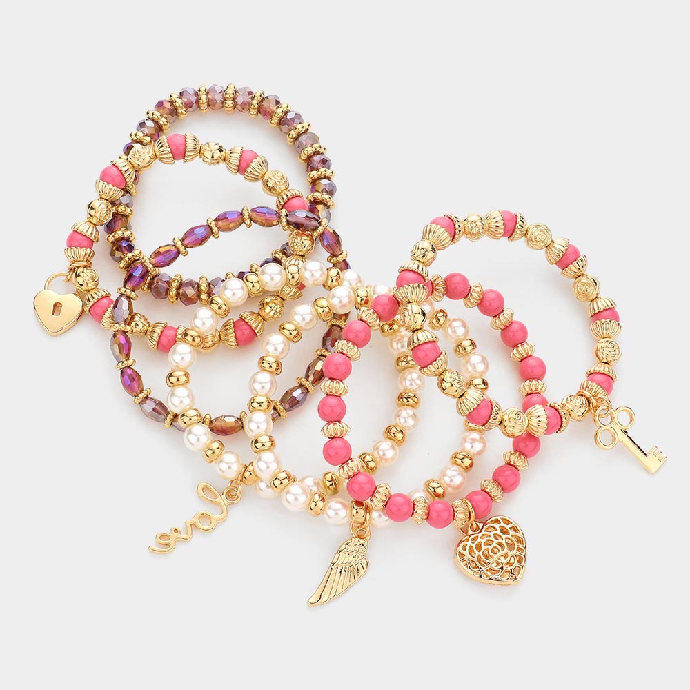 7PC Multi Beaded Bangle Set