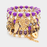7PC Multi Beaded Bangle Set
