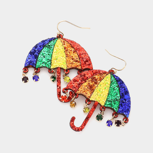 Rainbow Umbrella Earrings