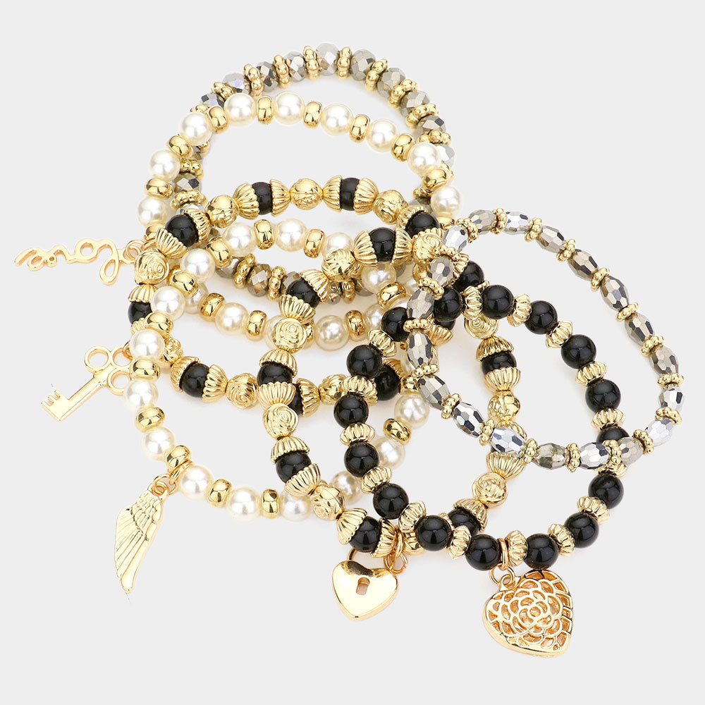 7PC Multi Beaded Bangle Set