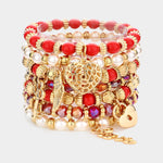 7PC Multi Beaded Bangle Set