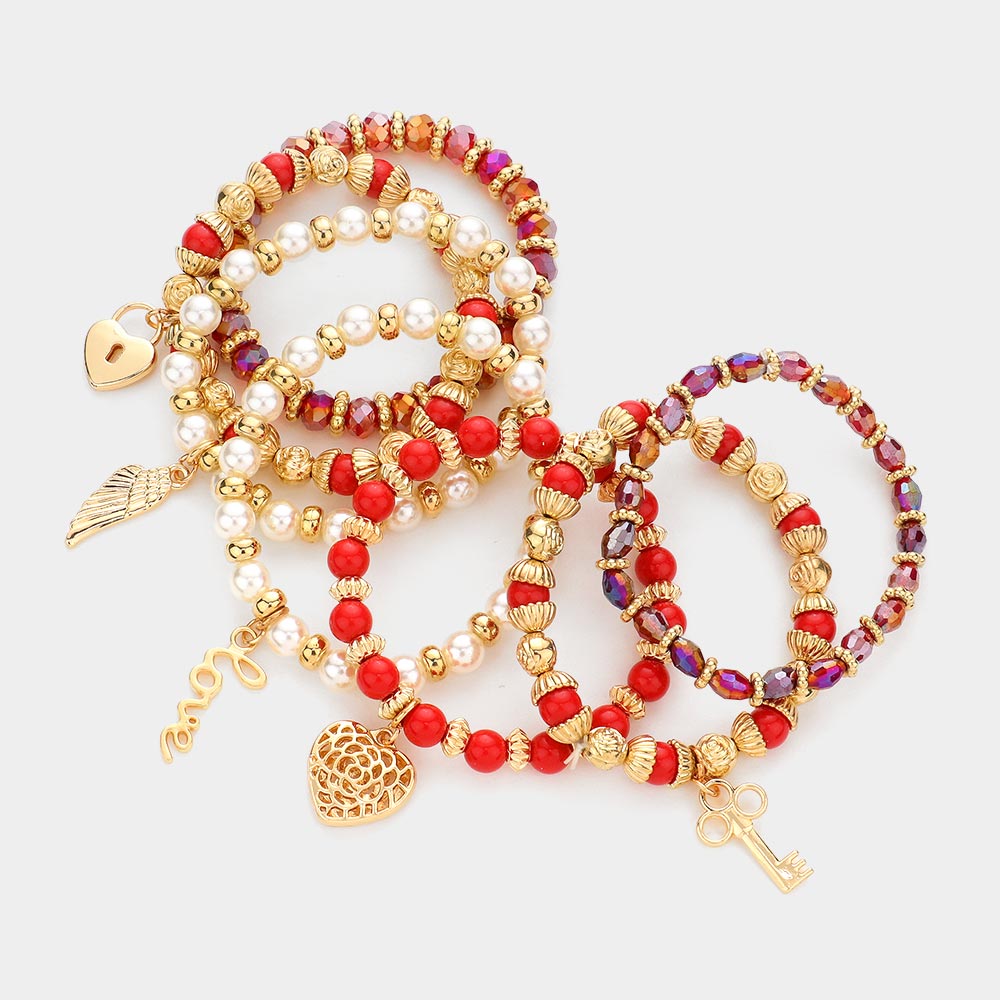 7PC Multi Beaded Bangle Set