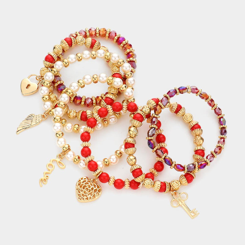 7PC Multi Beaded Bangle Set