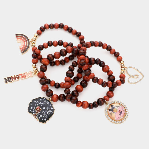 Melanin Popping Beaded 5pc Bracelet Set