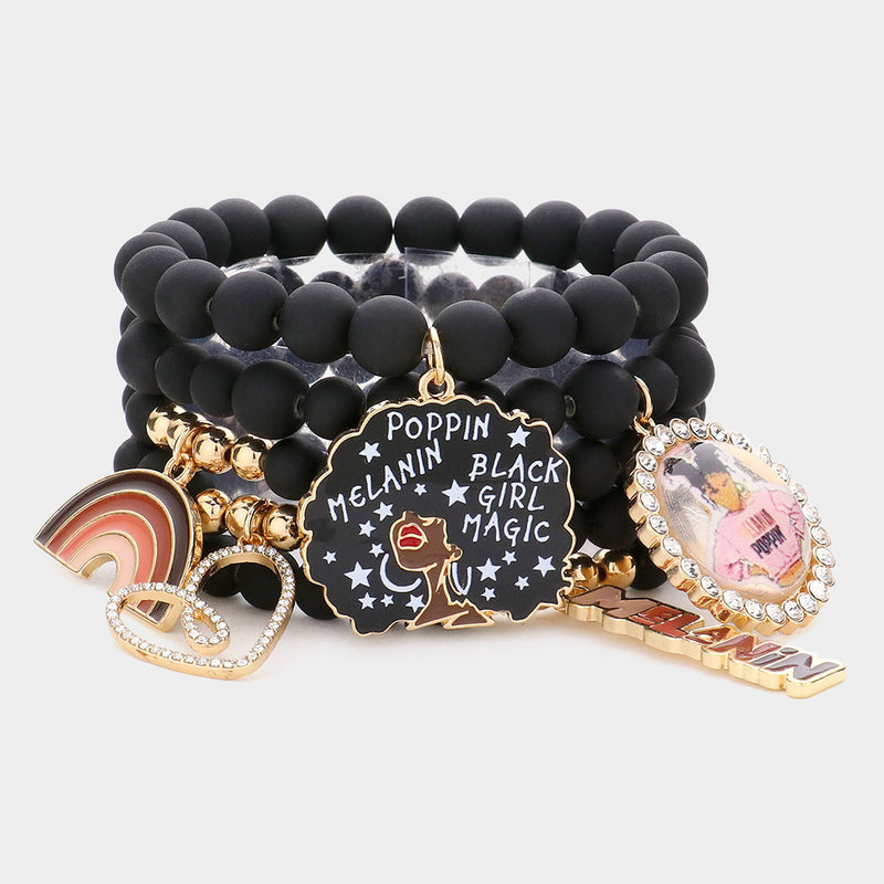 Melanin Popping Beaded 5pc Bracelet Set
