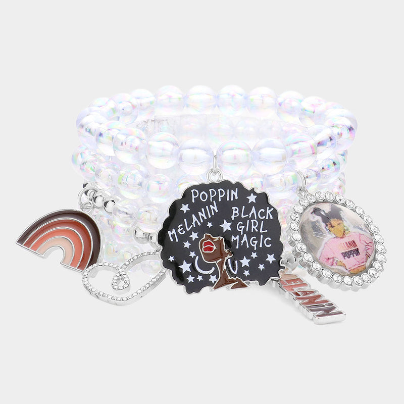 Melanin Popping Beaded 5pc Bracelet Set