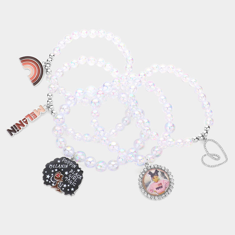 Melanin Popping Beaded 5pc Bracelet Set