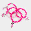 Pink Ribbon Stiletto Bracelet 4Pc Set
