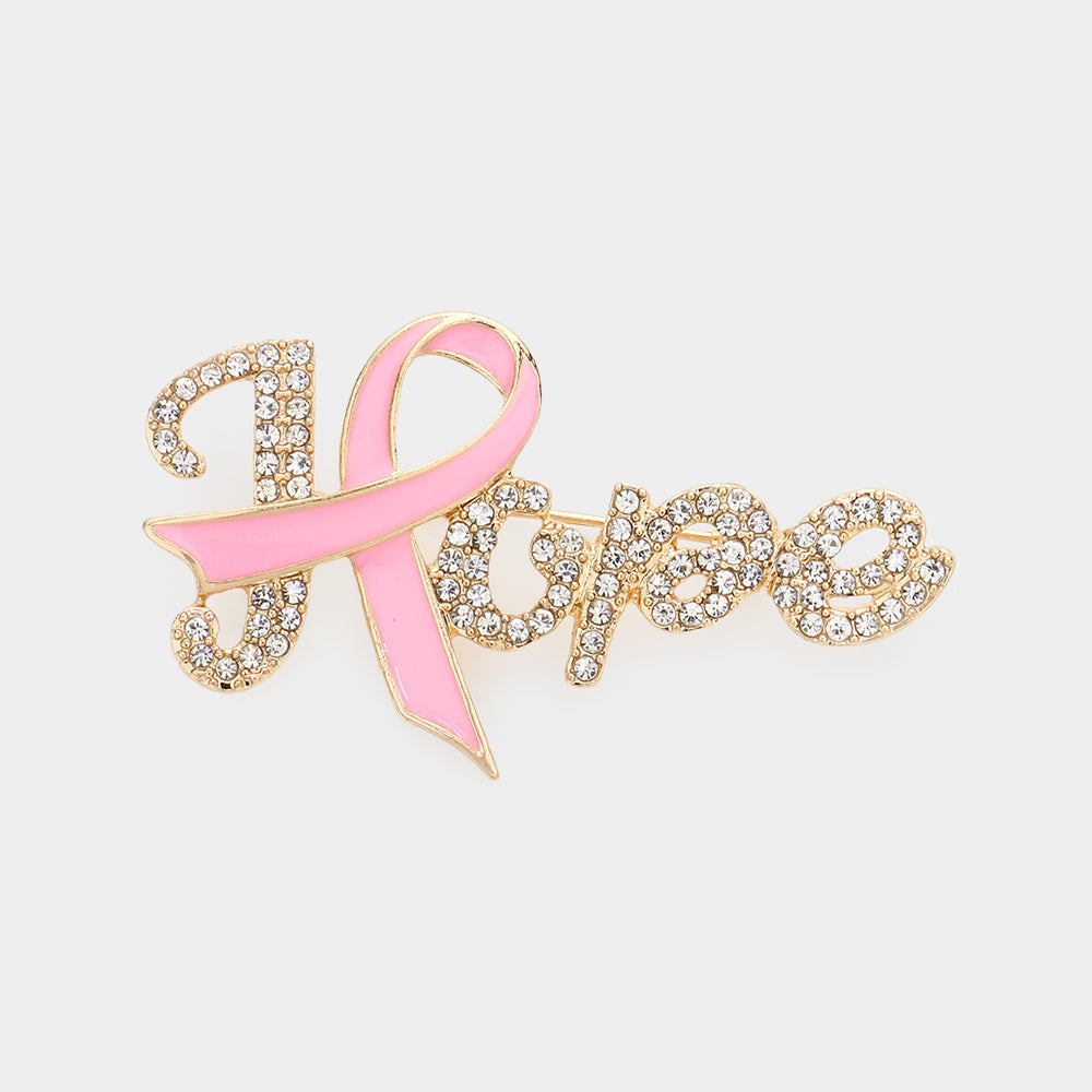 Pink Ribbon Hope Brooch