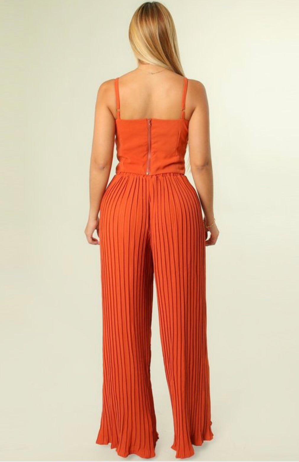 Pleated Two Piece Pants Set