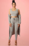 Ribbed Three Piece Casual Set