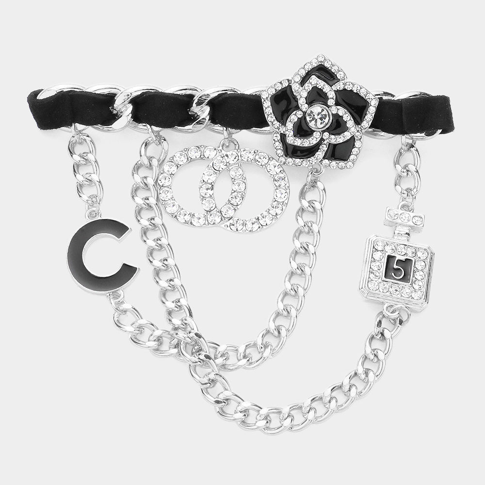 Perfume Bottle Charm Brooch